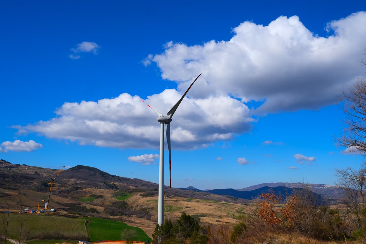 A rural landscape in Germany beneath a clear blue sky